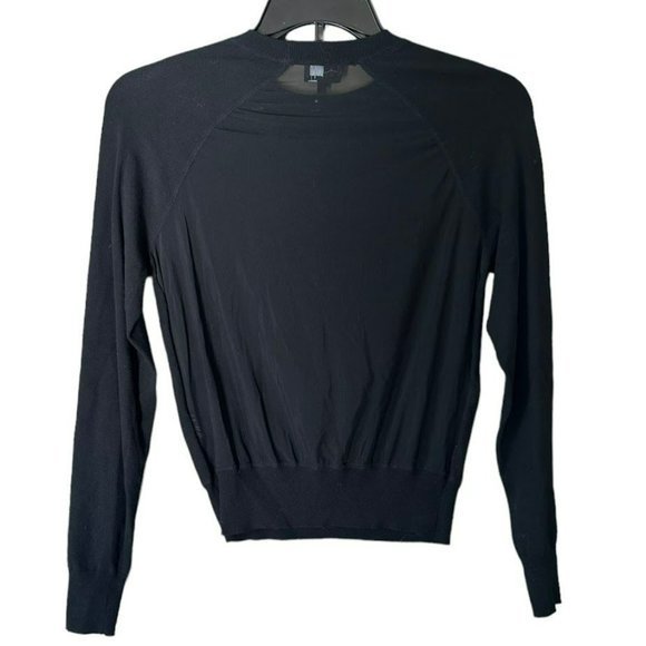 Aritzia Wilfred Free Black Sheer Back Pullover Crewneck Sweater Womens XS - Picture 2 of 5